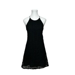Zara black floral embroidered high ndress Sz S Dark Romantic lace overlay